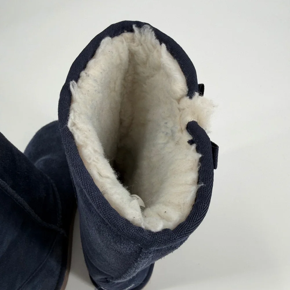 Koolaburra by UGG Victoria Navy Blue Suede Bow Boots Kids Size 4